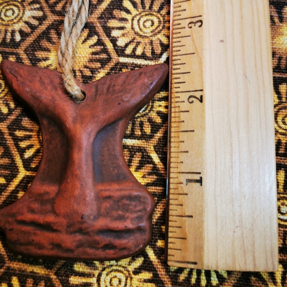 PEI Red Clay Pottery Handcrafted Whale Tail Ornament - Picture 9 of 11